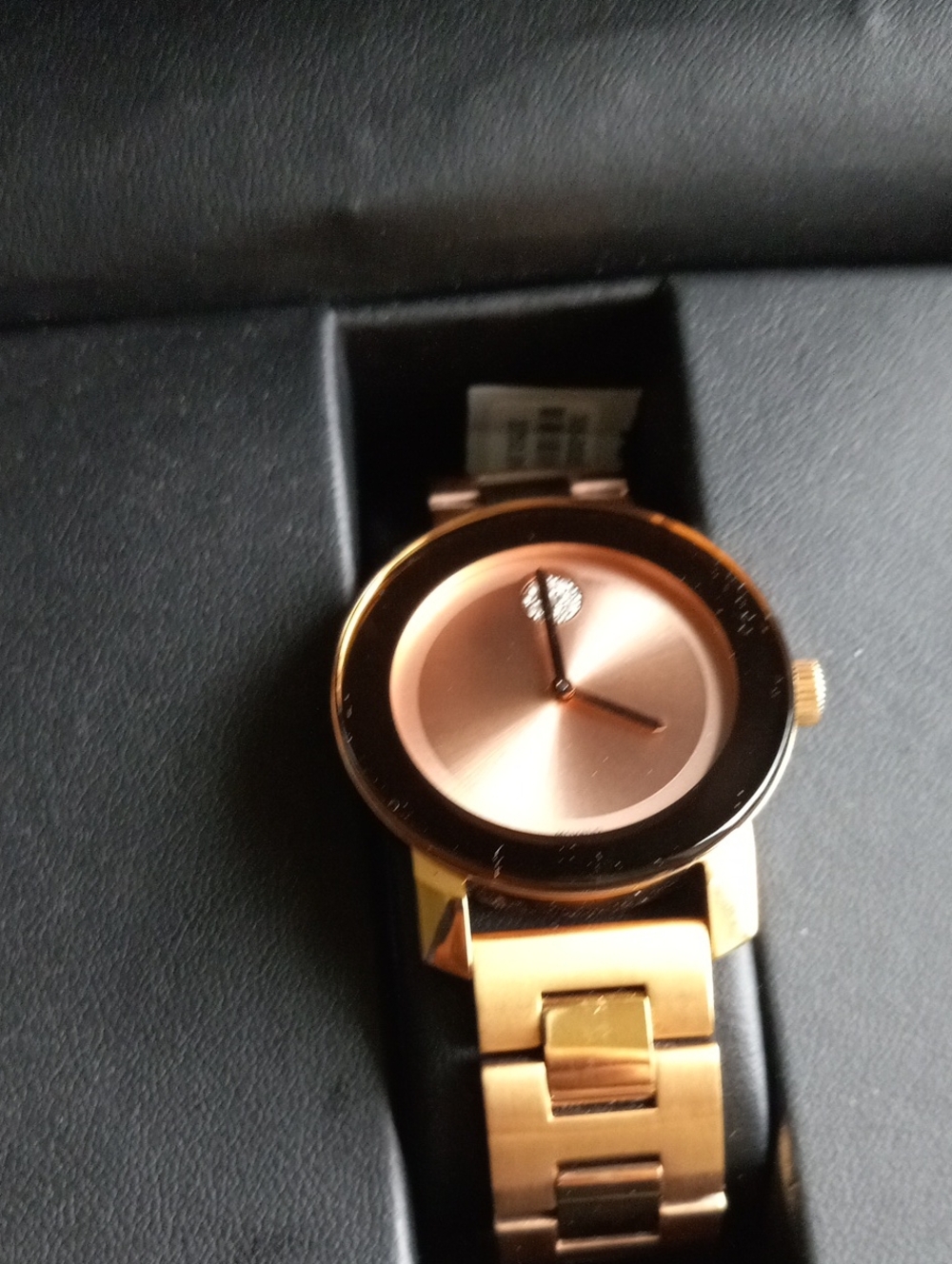 Women's Gold-Tone Bracelet Watch with Rose Gold Dial
